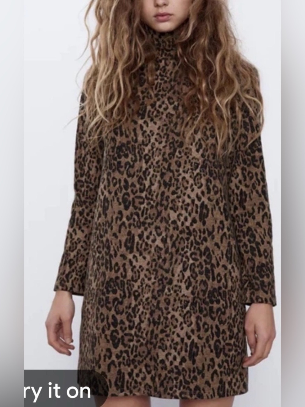 Zara Animal Print Knit Dress SzS